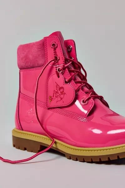 Timberland Timberland Women's Premium Pink Patent Leather 6-Inch Lace-Up Waterproof Boot 1