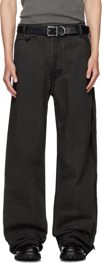 Shop Black Underground Cutout Denim Cargo Pants on Sale at