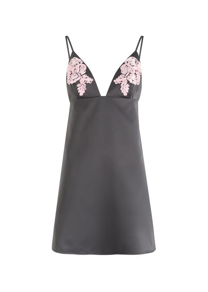 ROTATE SUNDAY Floral-appliquéd satin mini dress