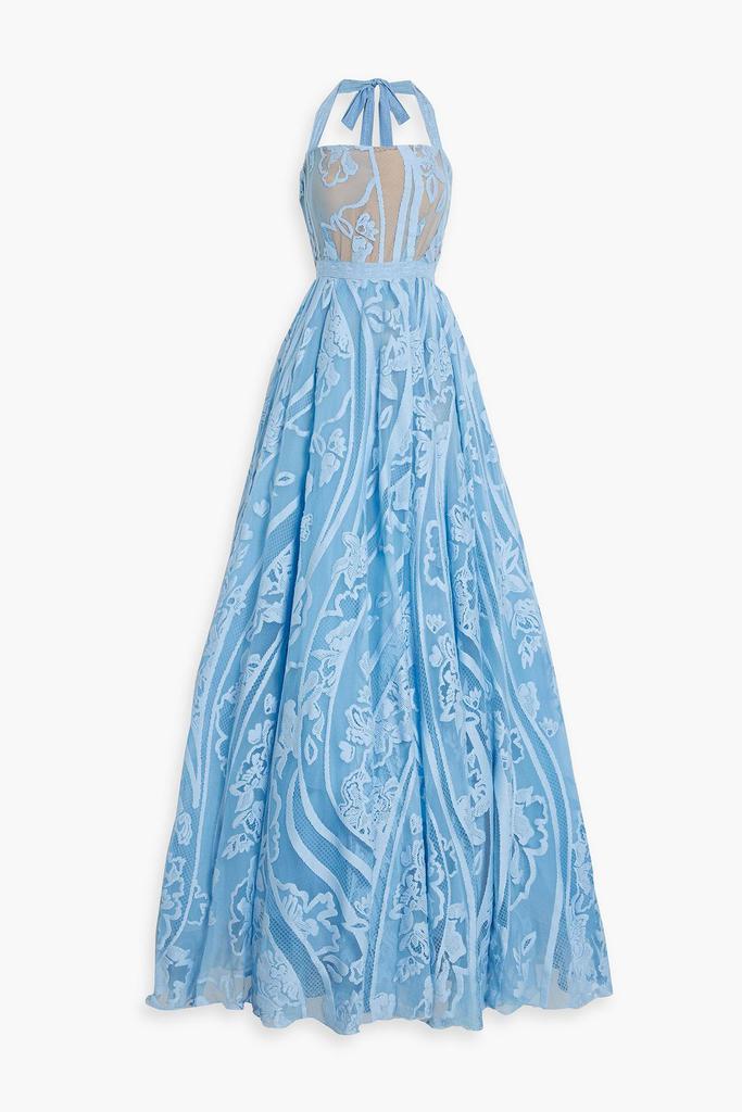 Zuhair Murad Embroidered tulle halterneck gown