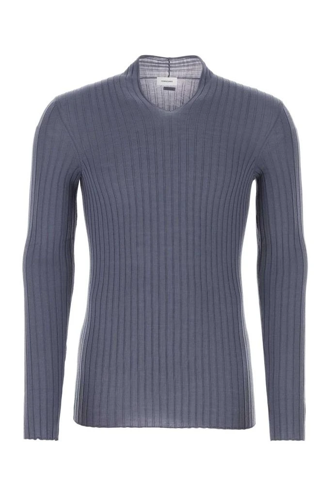 Salvatore Ferragamo Ferragamo V-Neck Rib-Knit Jumper 1