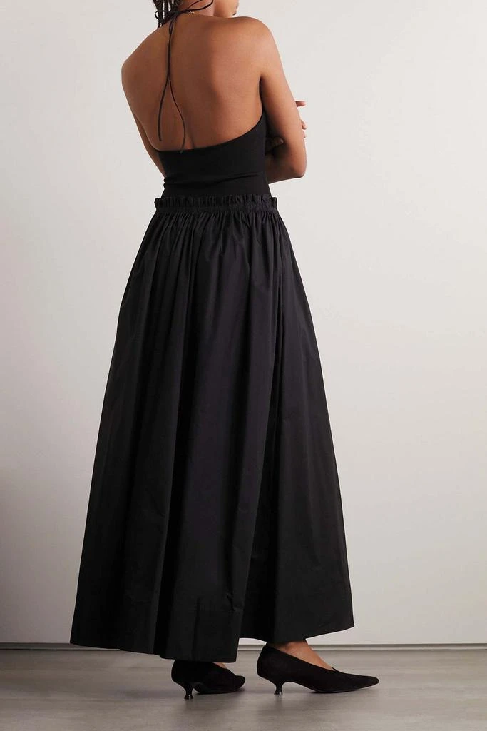 Esse Studios Knitted and cotton-poplin halterneck maxi dress 3