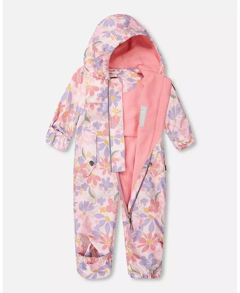 Deux par Deux Baby Girl Baby Mid-Season One-Piece Outerwear with Hat Flower Print 4