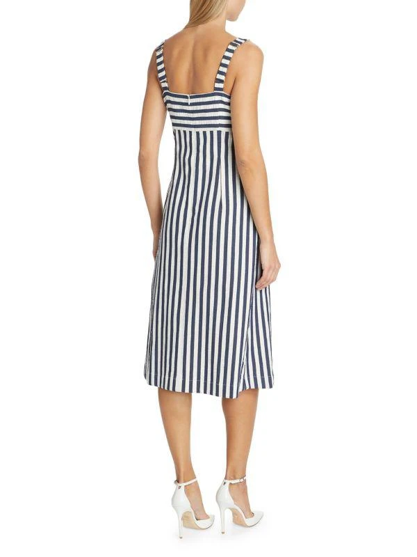 VERONICA BEARD Artie Striped Sleeveless Midi Shirtdress 2