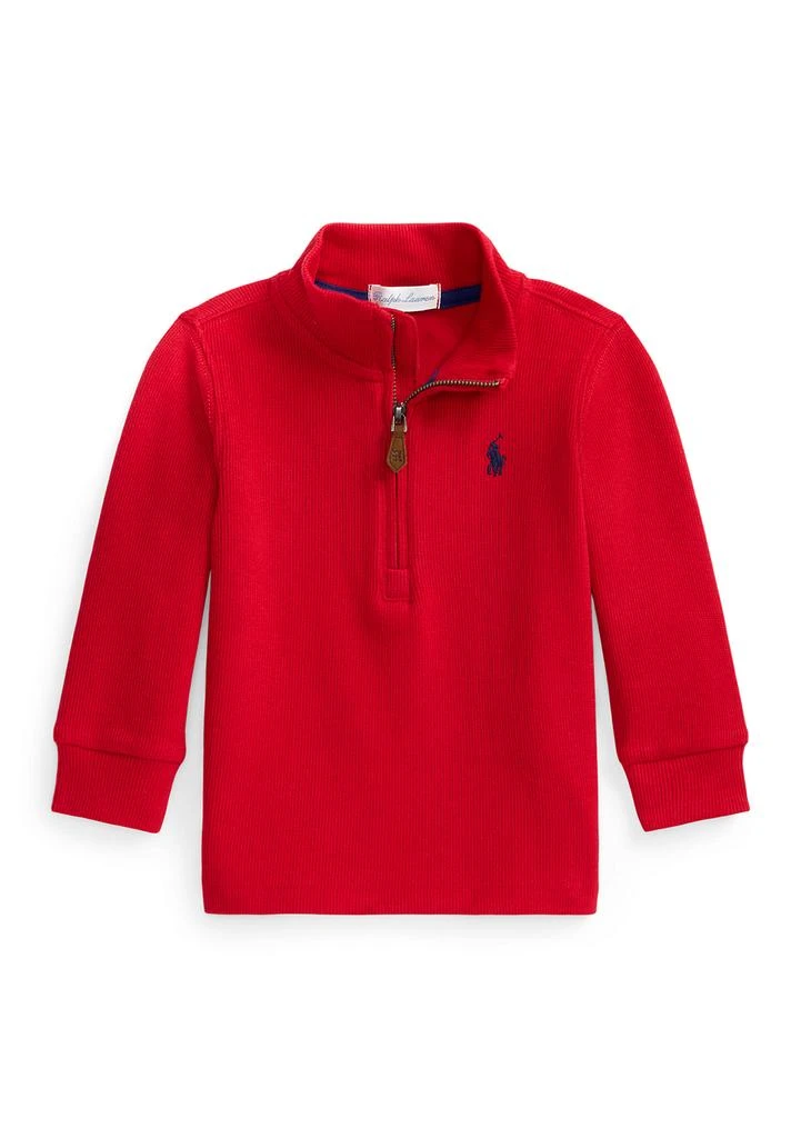 Ralph Lauren Baby Boys Estate-Rib Quarter-Zip Pullover