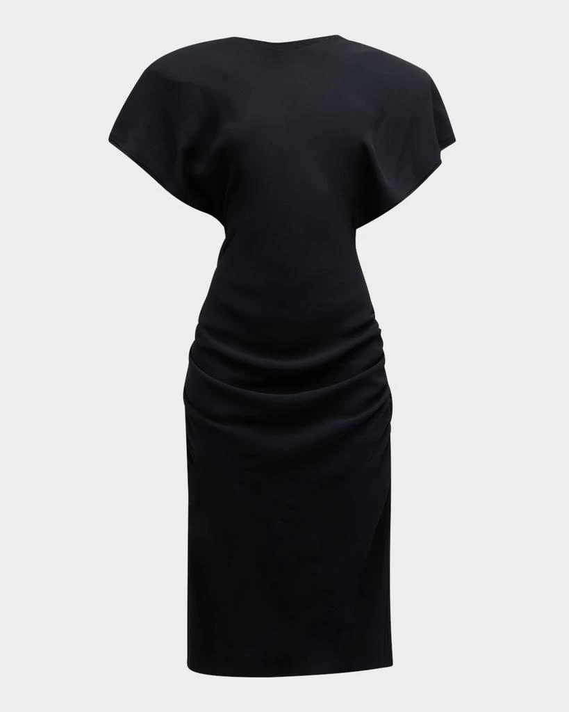 Stella McCartney Draped Strong-Shoulder Midi Dress 1