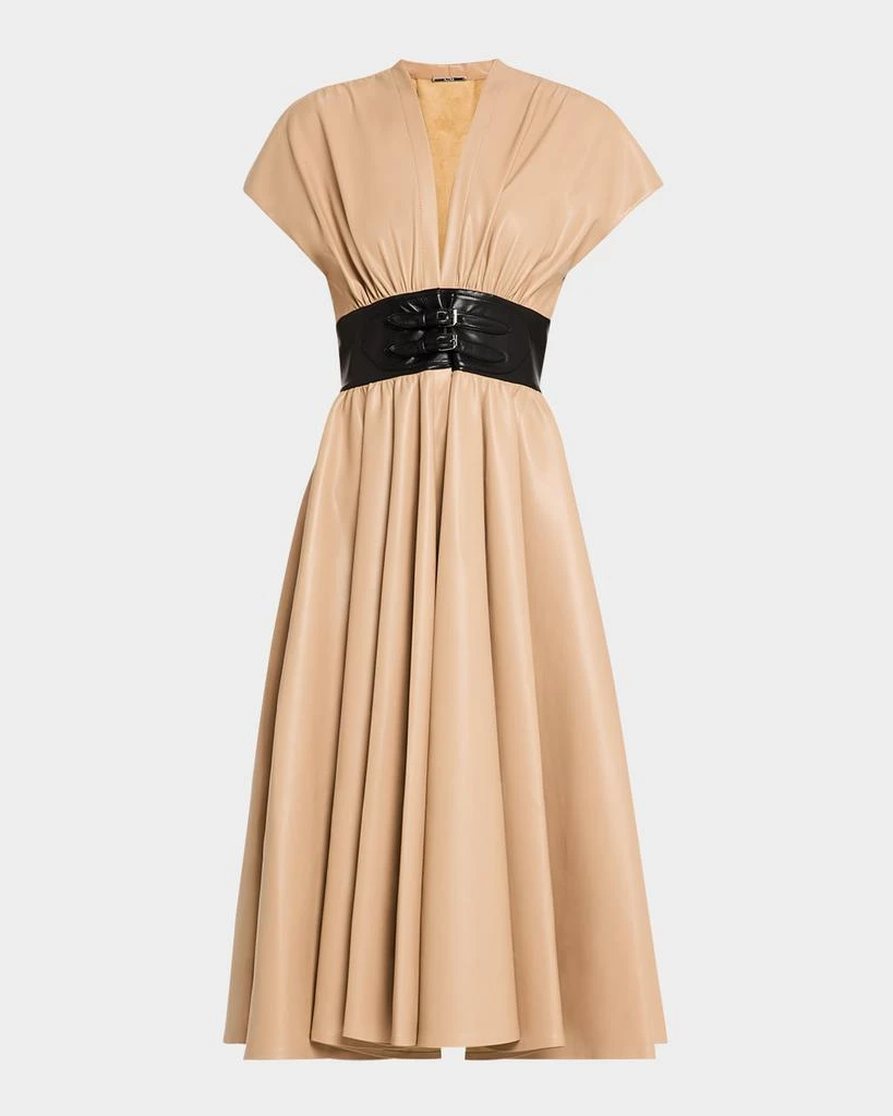 Alexis Viktoria Vegan Leather Midi Dress 1