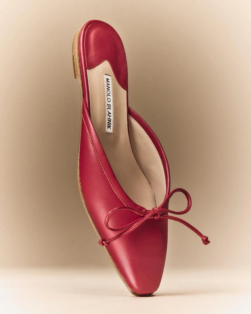 Manolo Blahnik Lambskin Bow Ballerina Mules 2