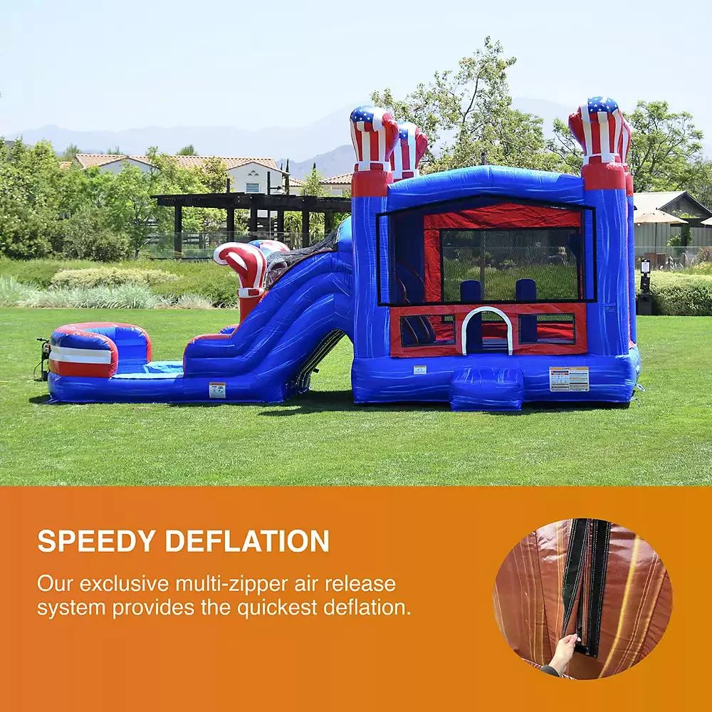 Jumporange American Boxing Commercial Grade Bounce House Water Slide with Pool for Kids and Adults (with Blower), Basketball Hoop, Wet Dry Combo, Outdoor, Big Inflatable, Birthday Party Rental 4