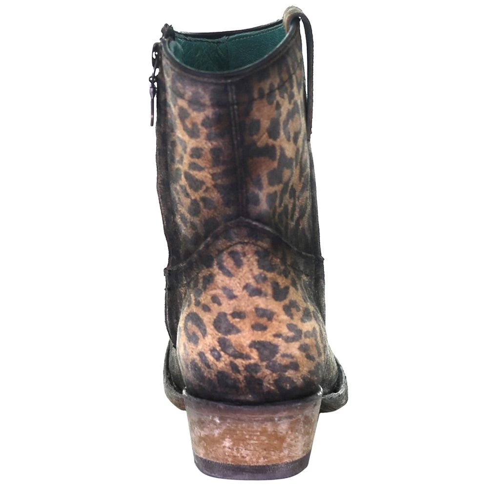 Corral Boots Cheetah Snip Toe Cowboy Booties 4