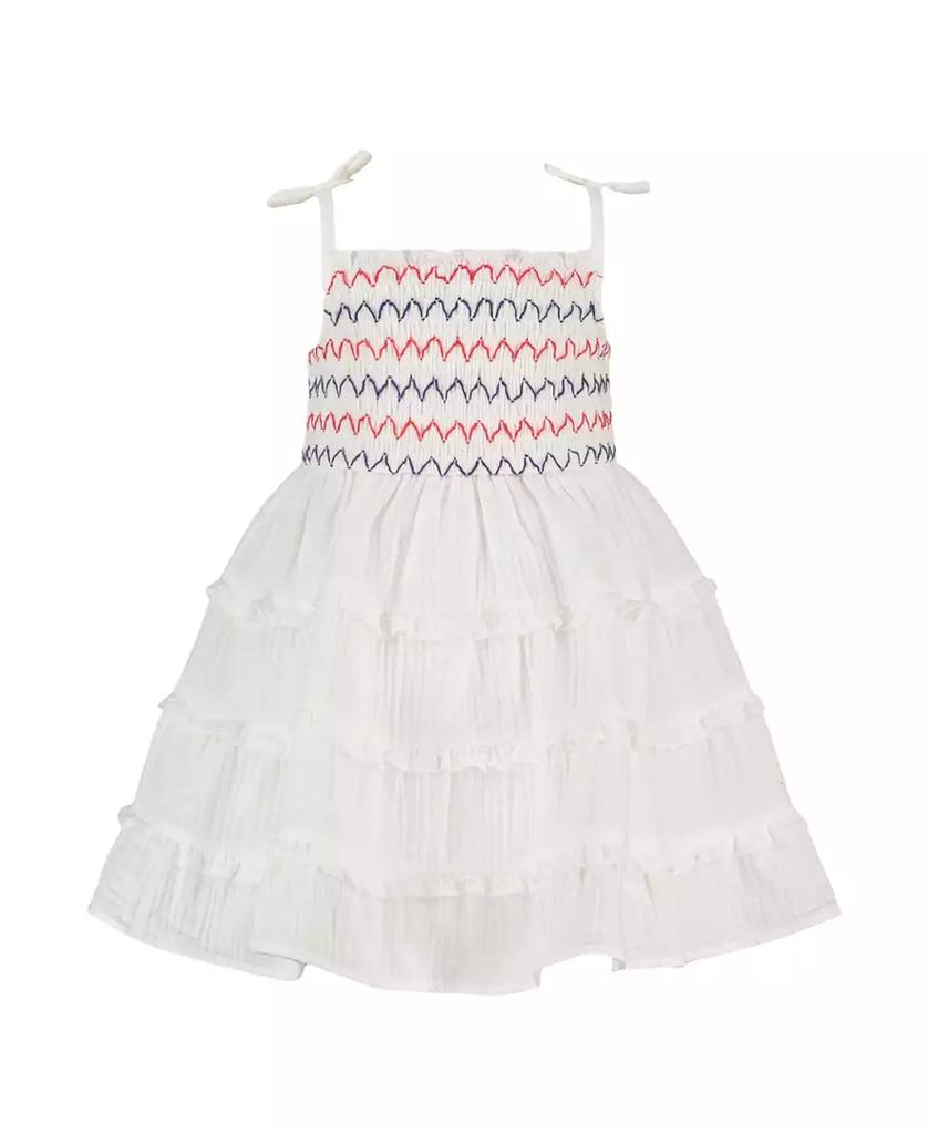Blueberi Boulevard Baby Girls Smocked Embroidered Sundress