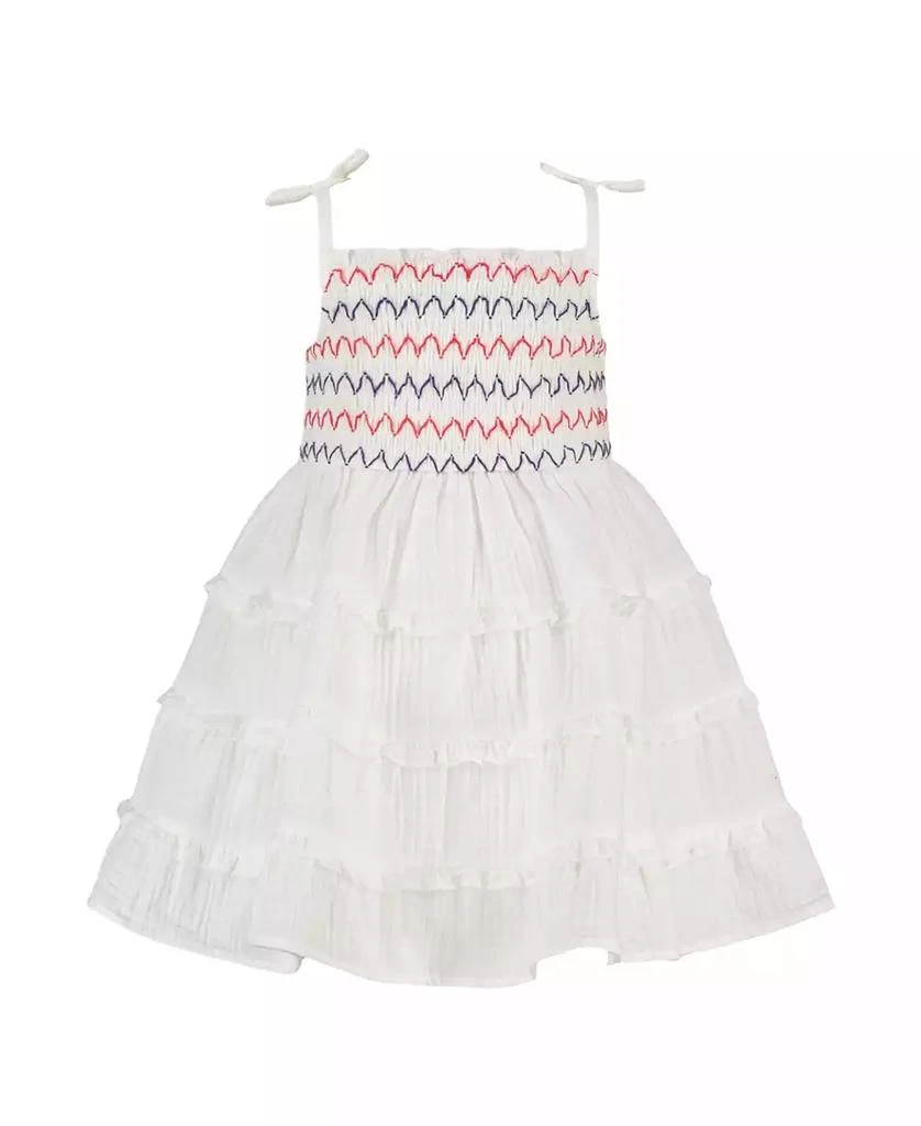 Blueberi Boulevard Baby Girls Smocked Embroidered Sundress 2