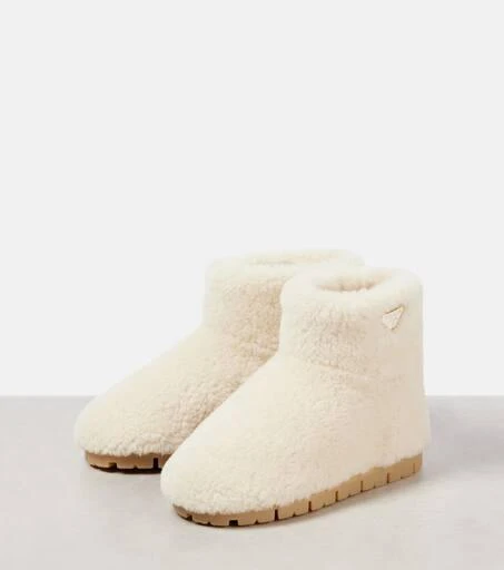 Prada Logo shearling ankle boots 4