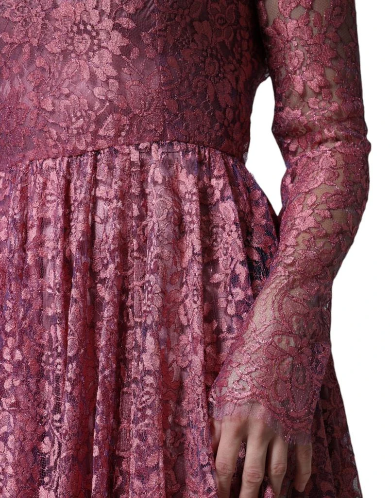 Dolce 
Gabbana Floral Lace Long Sleeve Midi Women
s Dress 2