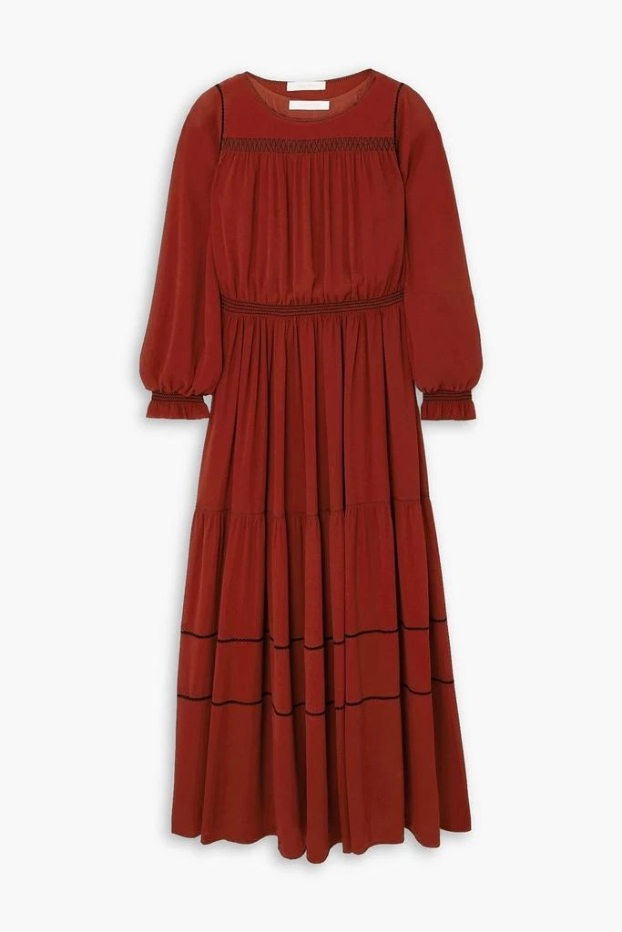 See by Chloé Embroidered georgette maxi dress 1