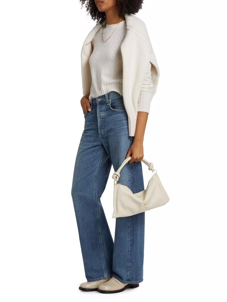 Guest in Residence Shrunken Pointelle Cashmere Crewneck Sweater 2