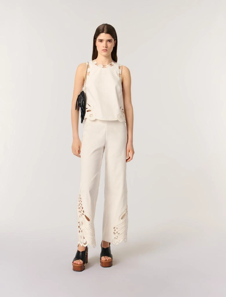 Maje Maje Woman's cotton Embroidered vest top for Spring/Summer 1