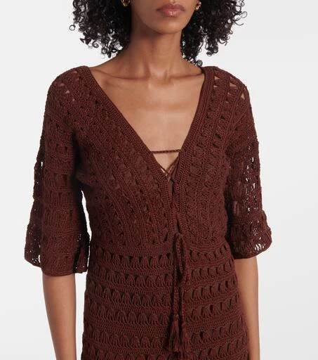 ANNA KOSTUROVA Marissa cotton crochet midi dress 4