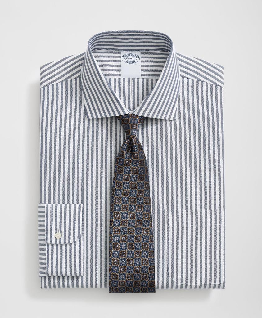 Brooks Brothers Stretch Supima® Cotton Non-Iron English Spread Collar, Striped Dress Shirt