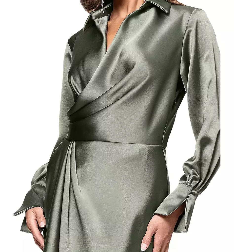 XSCAPE Women's Satin Shirtdress Gown 5