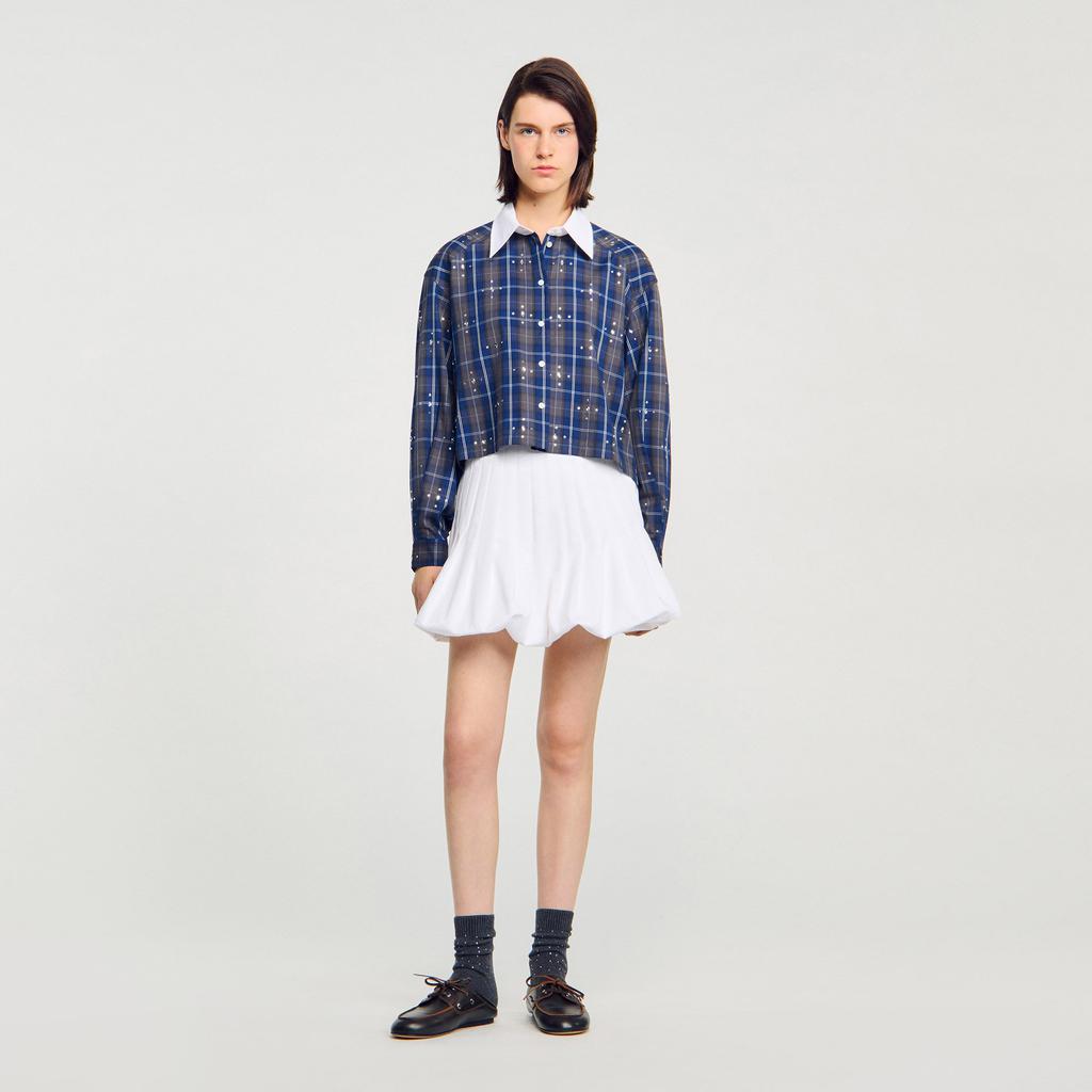 Sandro Rhinestone check shirt