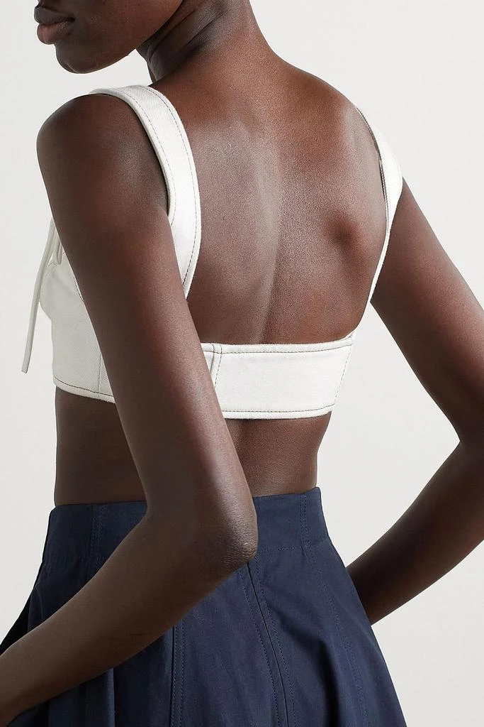 Monse Lace-up cotton-twill bralette 3
