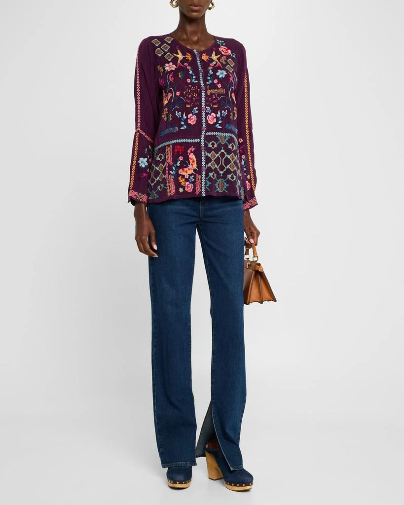Johnny Was Primavera Catina Embroidered Blouse 2