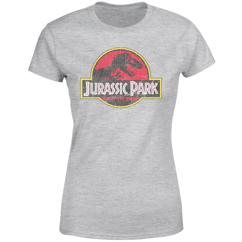 Jurassic Park Jurassic Park Logo Vintage Women's T-Shirt - Grey 1