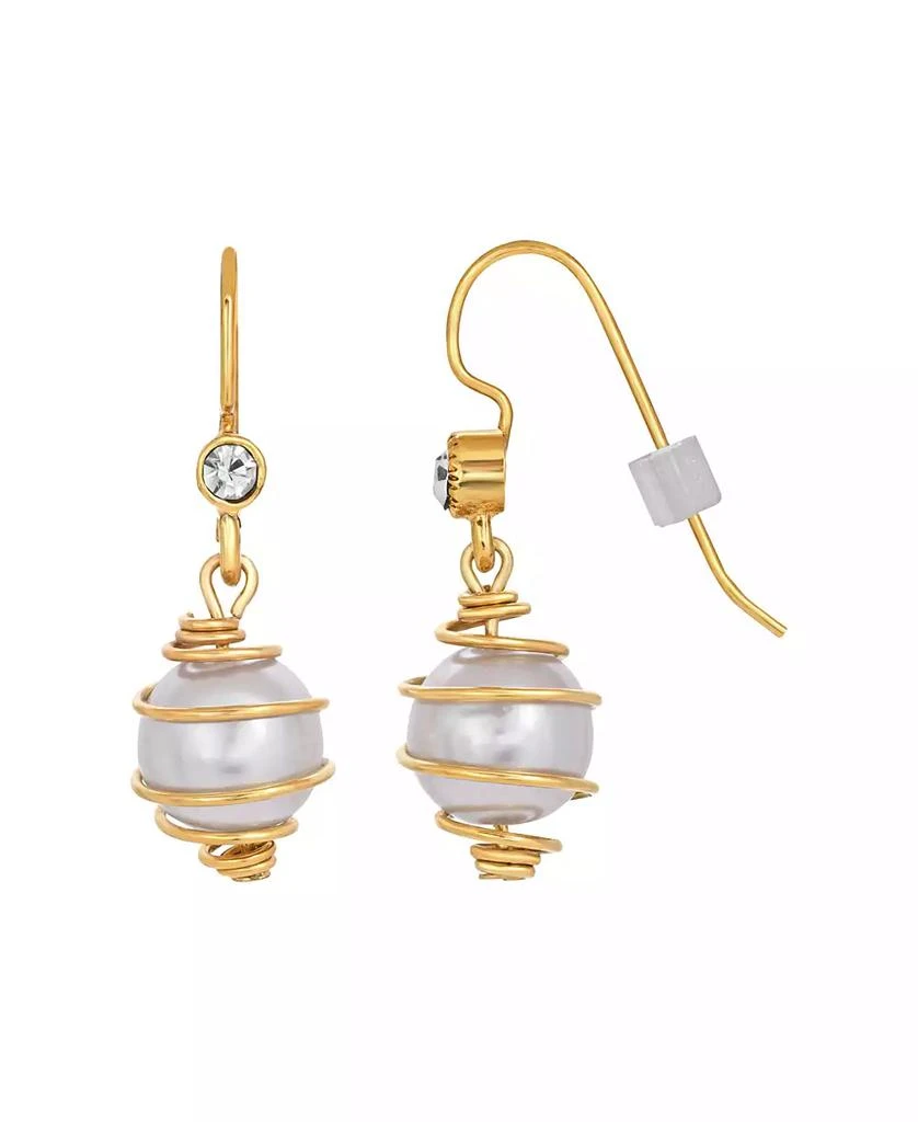 2028 Imitation Pearl Wire Wrapped Drop Earring 1