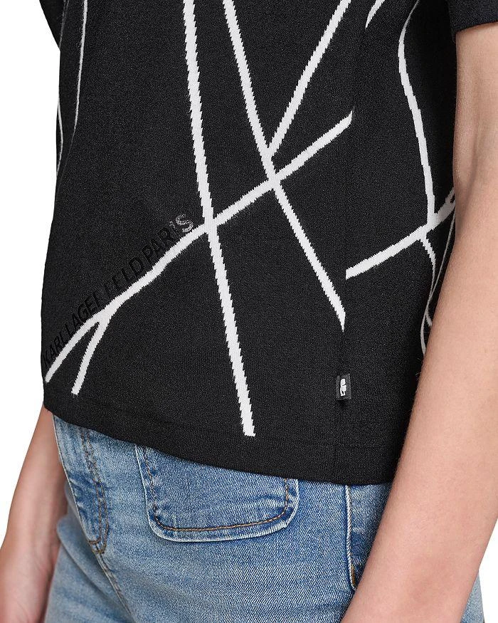 Karl Lagerfeld Paris Printed Short Sleeve Sweater 5