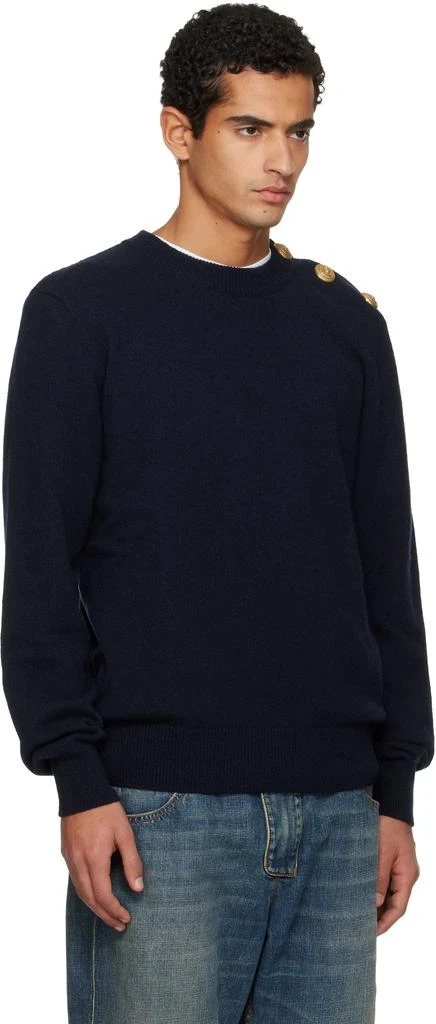Balmain Navy Eco-Cashmere Sweater 2