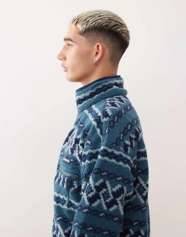 Columbia Columbia Helvetia II printed half snap fleece in blue 4