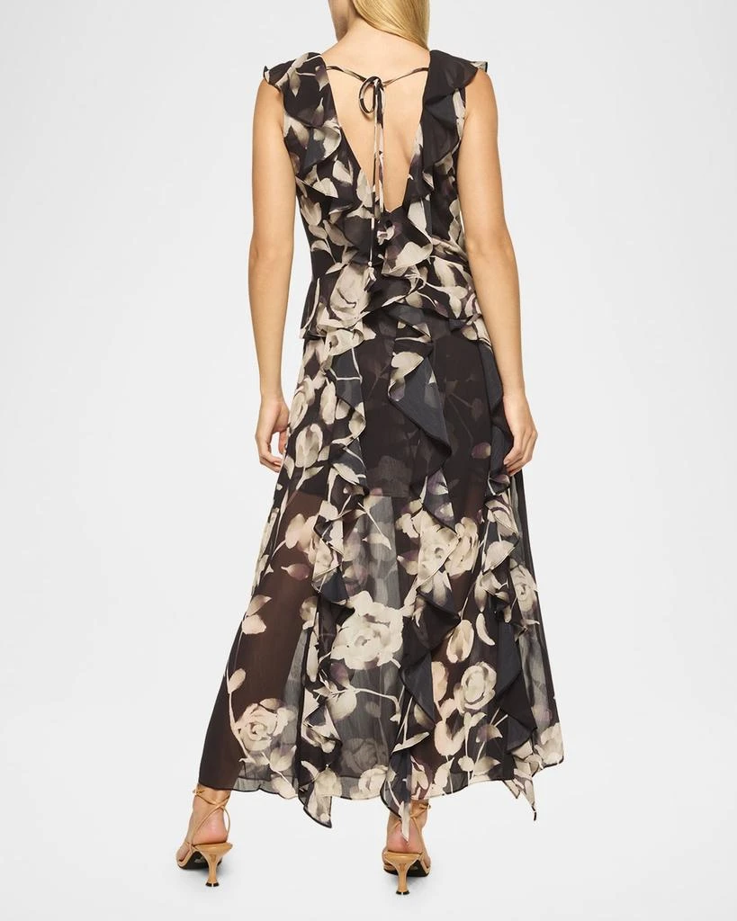 MISA Claudita Faded Rose Chiffon Maxi Dress 3