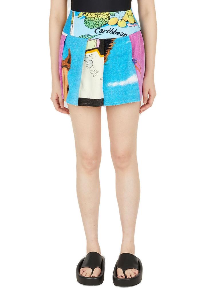 Rave Review Rave Review Riana Patchwork Pleated Mini Skirt