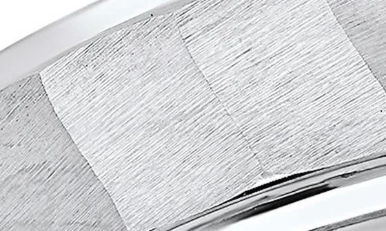 HMY JEWELRY Men
s Faceted Brushed Band Ring 4