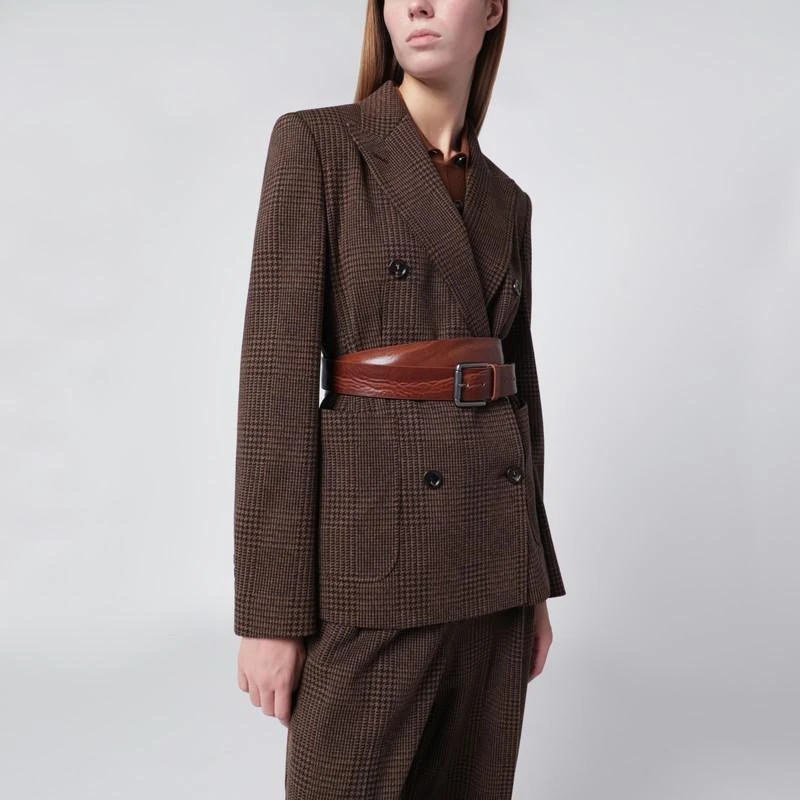 Long Belt in Brown Leather – On Sale Now with Up to 41% Off  display picture 3