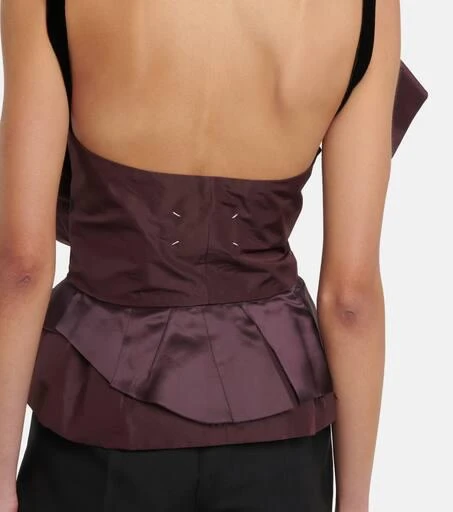 MAISON MARGIELA Deconstructed satin and mesh top 5