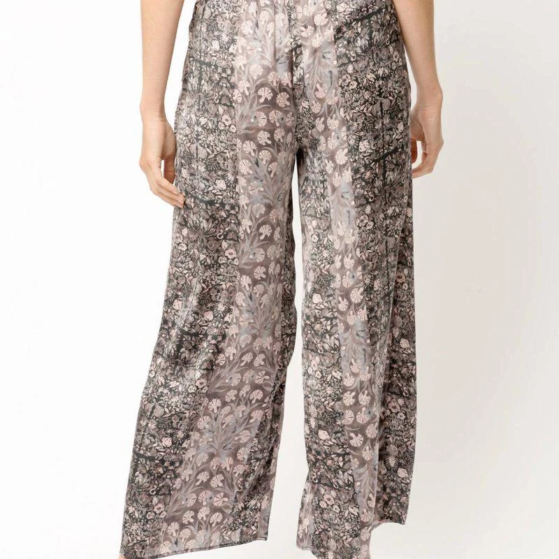 mystree Floral Print Satin Wide Leg Pants 2