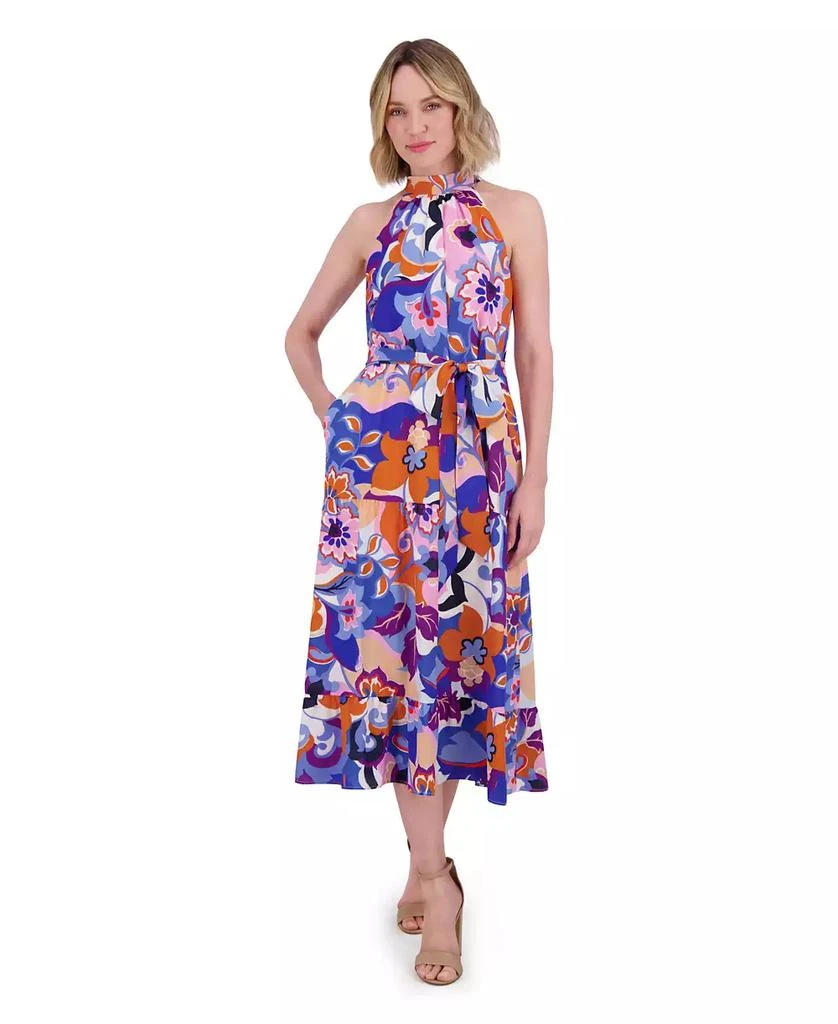 Eliza J Women's Printed Halter Midi Dress 4