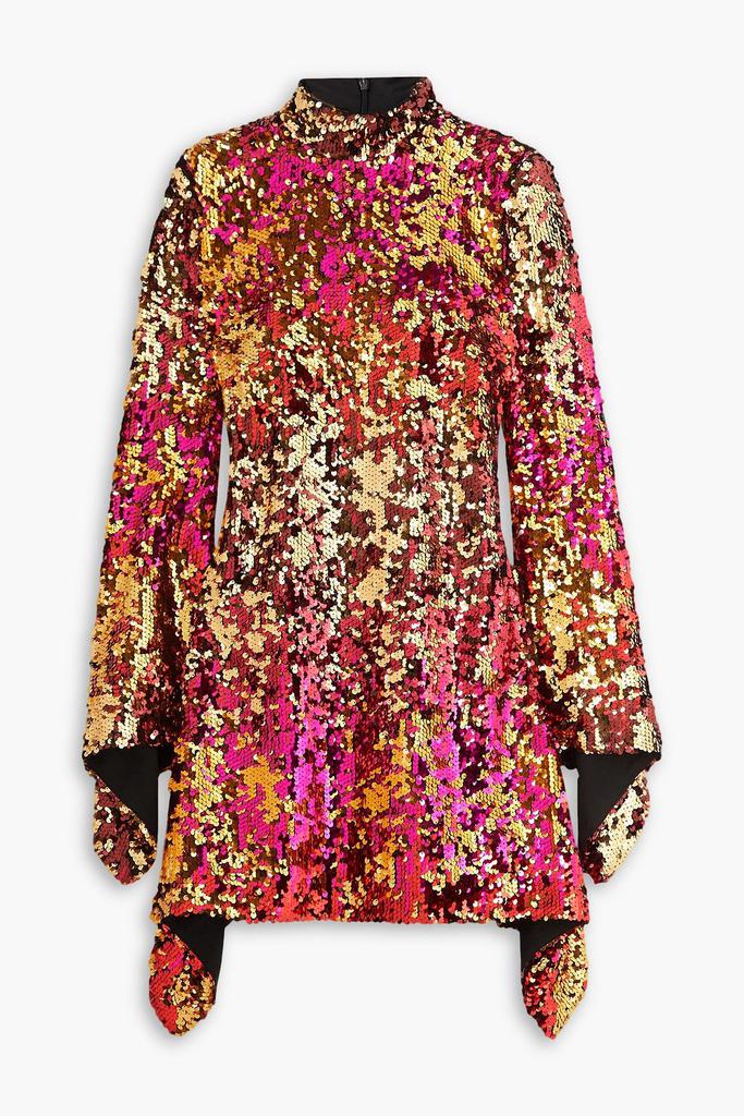 Halpern Sequined tulle mini dress