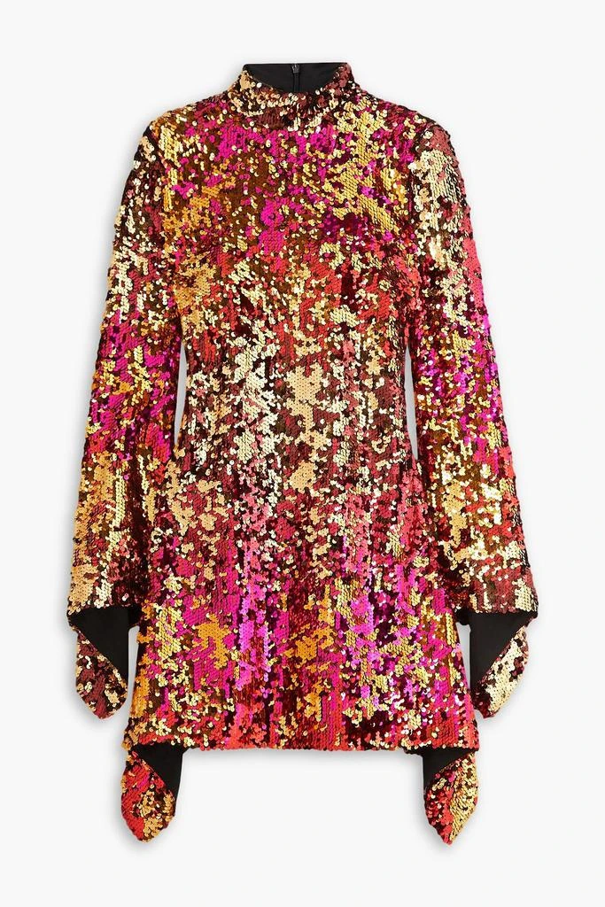 Halpern Sequined tulle mini dress 1