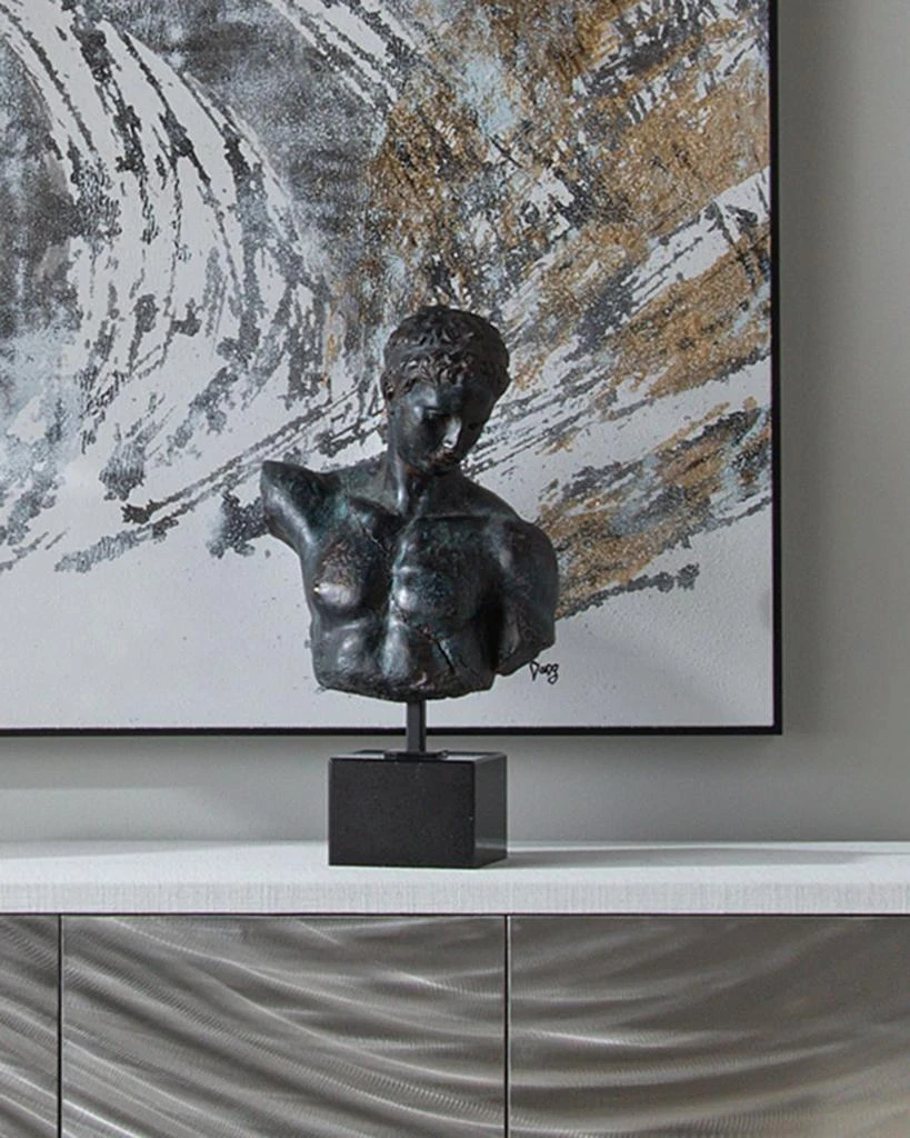 John Richard Greek Bust Sculpture in Verde Black 2