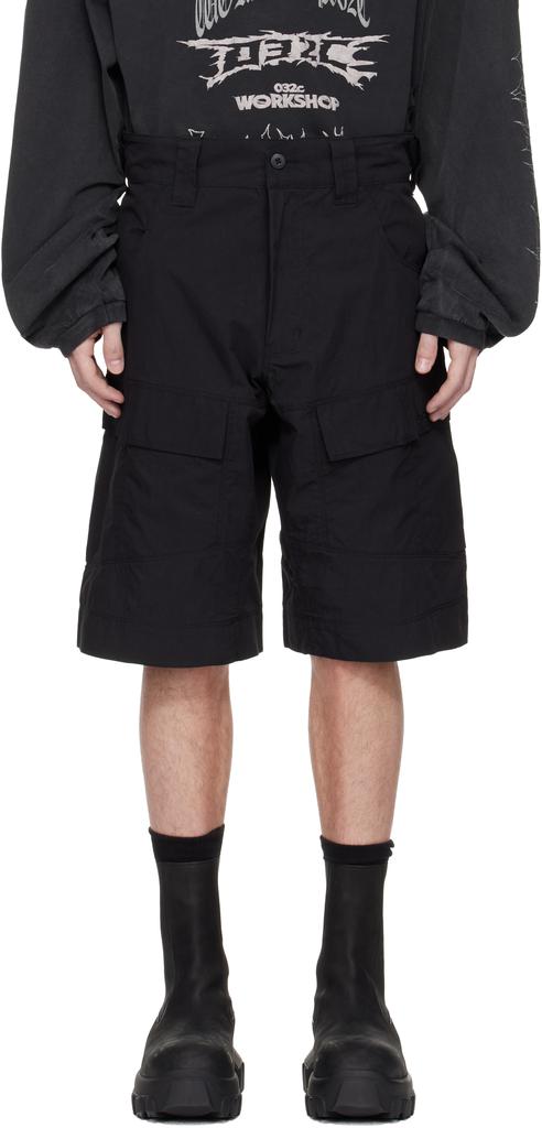 032c Black 'My Own Mind' Utility Shorts