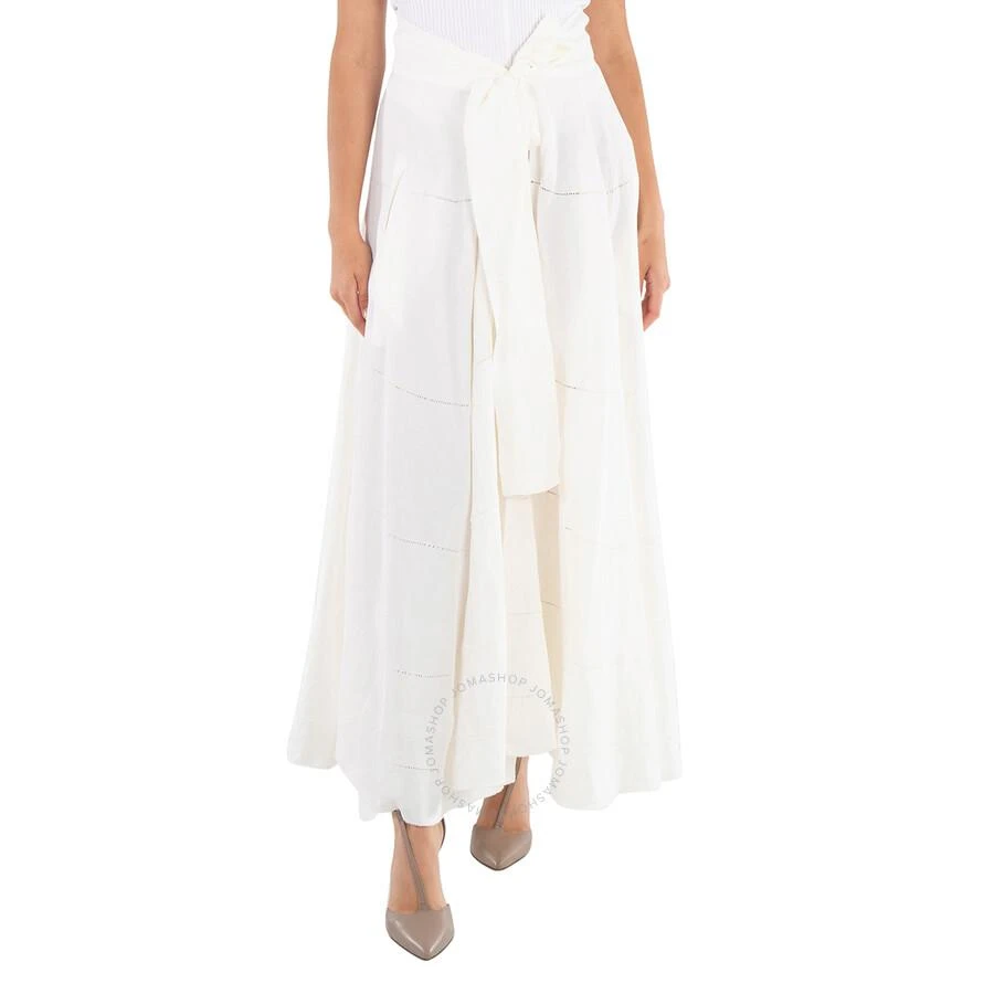 Calcaterra White Doppia Ruota Skirt