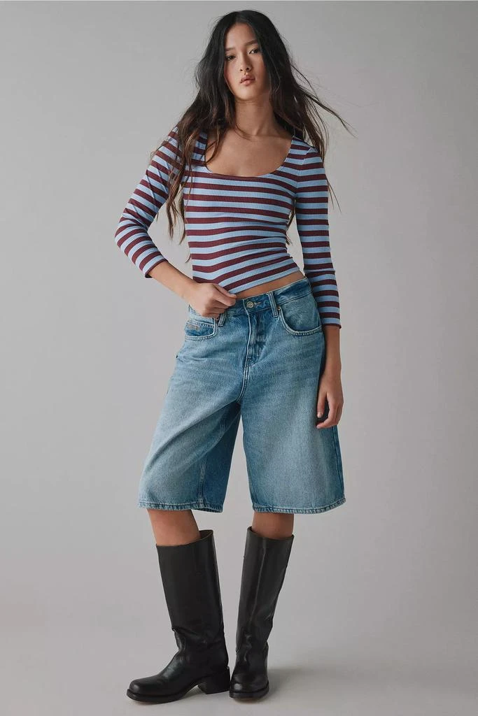BDG BDG Andie 3/4 Sleeve Square Neck Cropped Tee 3