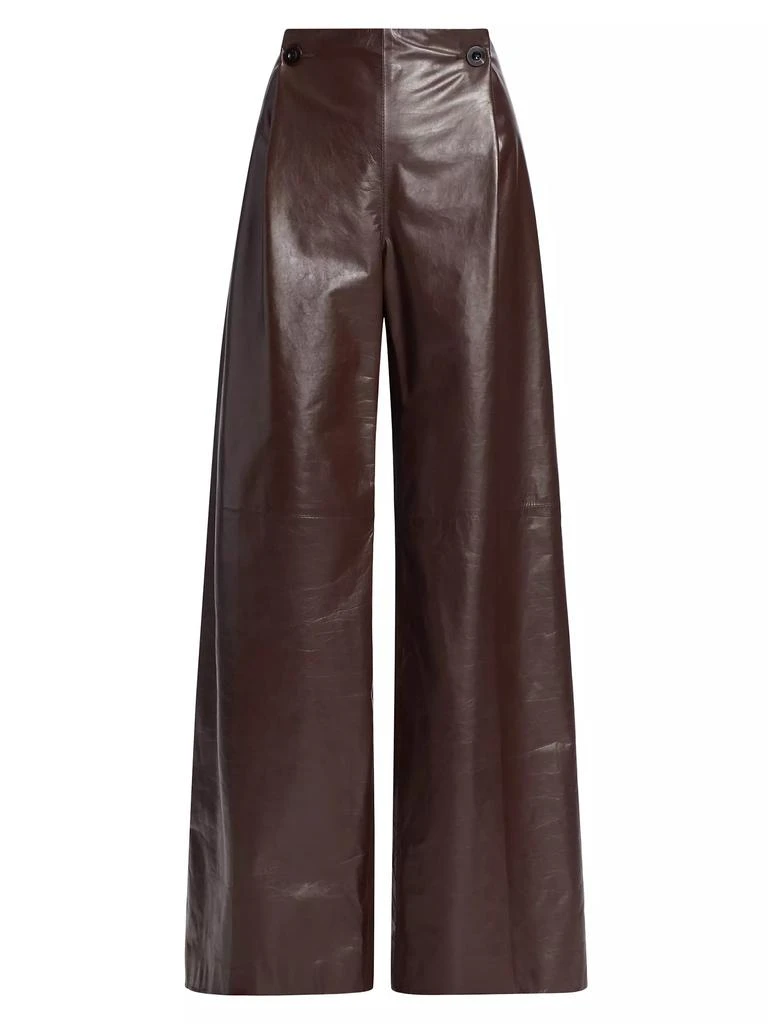 Rosetta Getty Pleated Flared Leather Pants 1