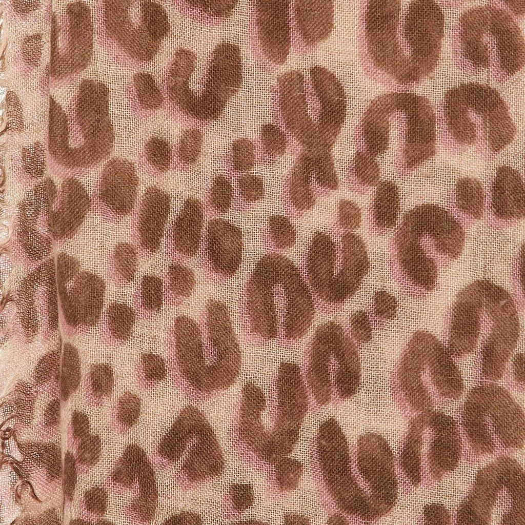 Louis Vuitton Louis Vuitton X Stephen Sprouse Pink/Brown Leopard Graffiti Print Cashmere & Silk Scarf 4