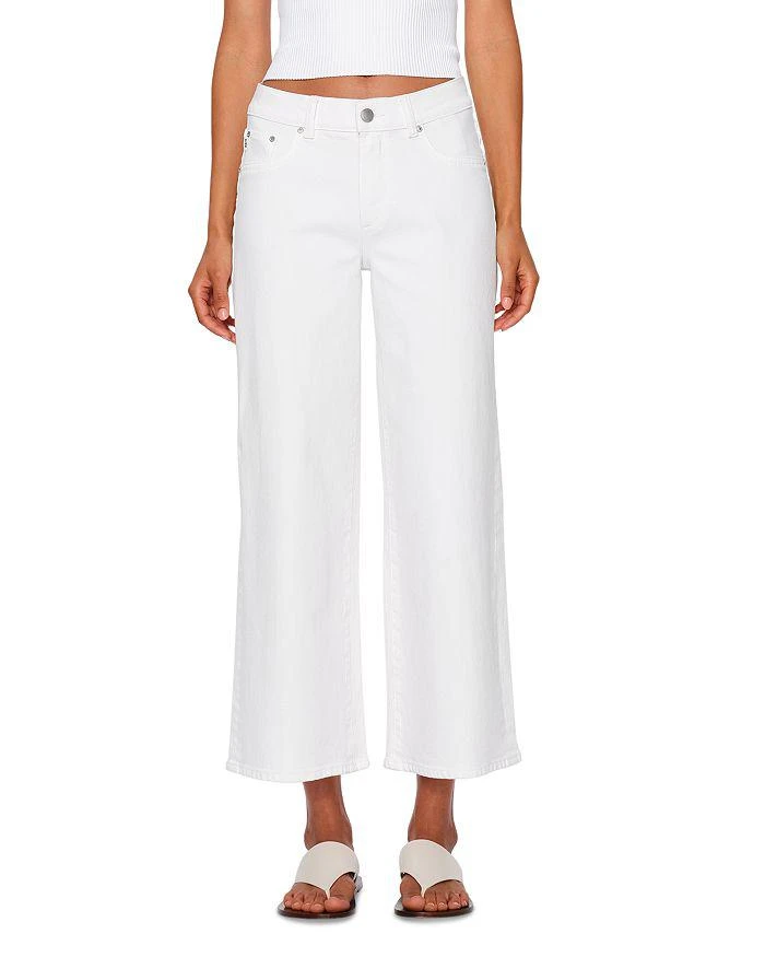DL1961 DL 1961 Hepburn Mid Rise Wide Leg Jeans in White 1