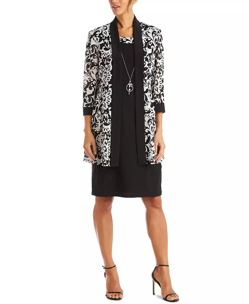 R & M Richards Dress & Printed Jacket