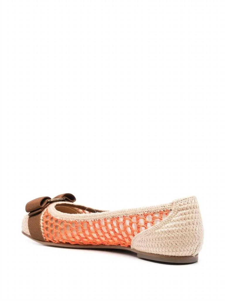 Salvatore Ferragamo Women
s Bow-Detail Interwoven Ballerina Shoes In Orange 3